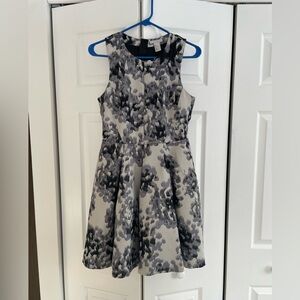 H&M Black and Gray Floral Formal Dress